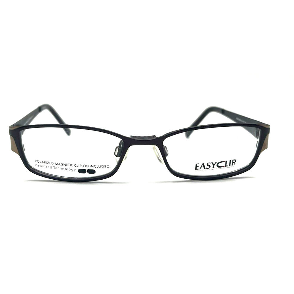 EASYCLIP Q4084 BROWN/GOLD EYEGLASSES SUNGLASSES FRAMES 48-16-135